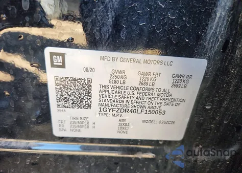 2020 Cadillac Xt4 Premium Luxury z USA, uszkodzony, nr VIN 1GYFZDR40LF150053